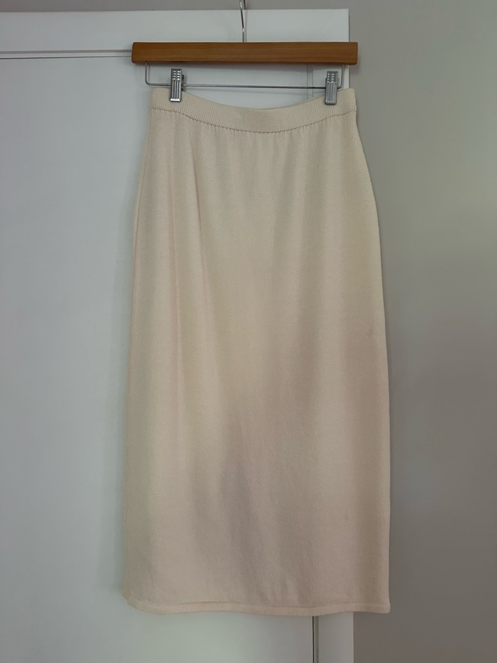 St John Cream Knit Midi Skirt 4